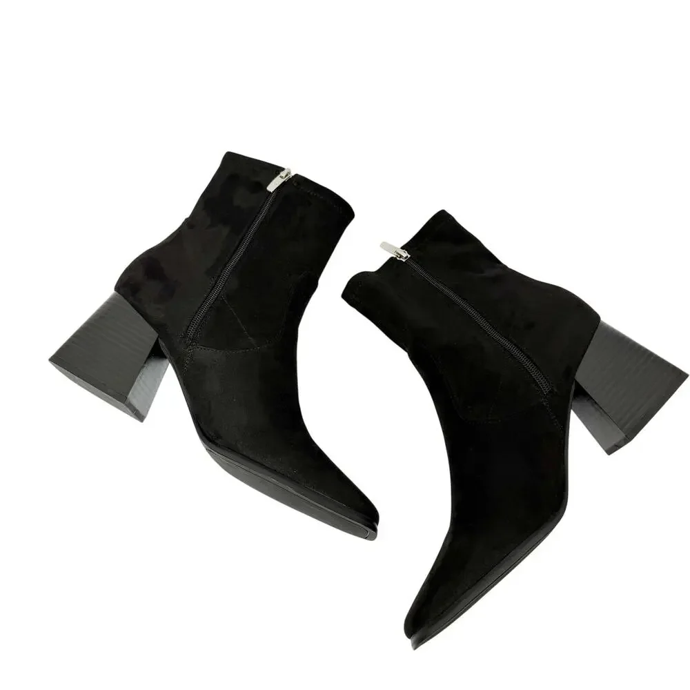 Marc Fisher Mfrodana Black Heeled Ankle Boots Women's Size 11 NWOB